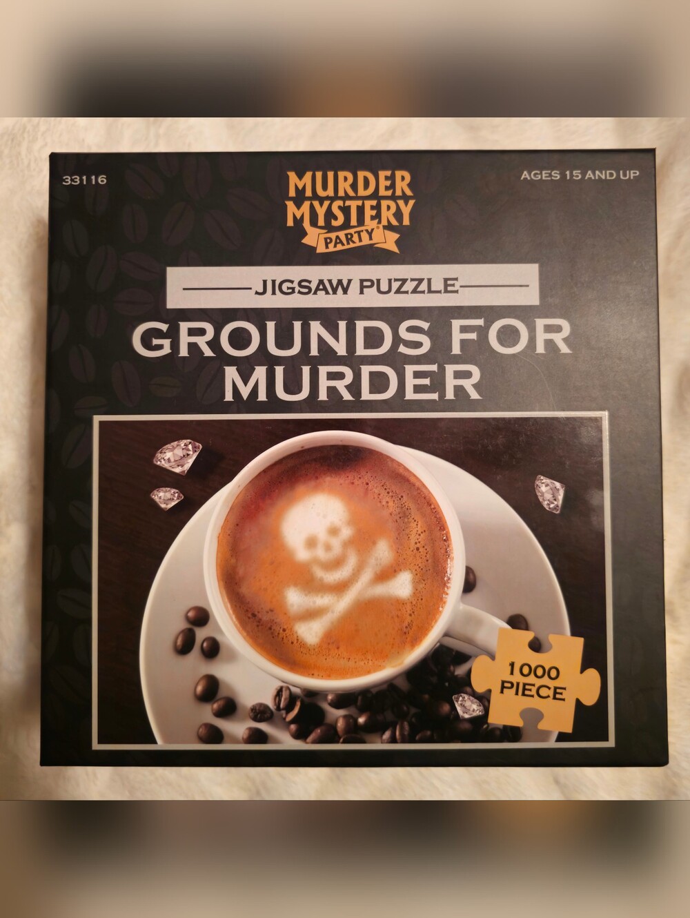 Murder Mystery Party "Grounds for Murder" Jigsaw Puzzle SEALED.